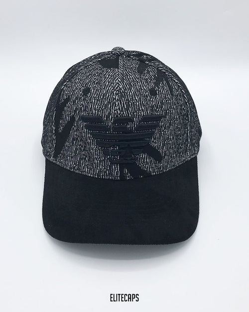 AR Black Two-Tone Suede Baseball Cap - C0692