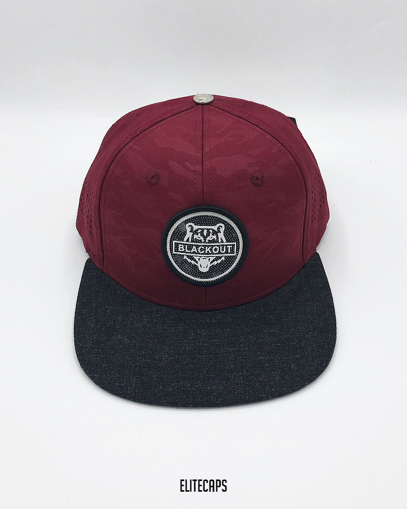 Maroon Camouflage Two-Tone BKT Snapback Cap - C0471