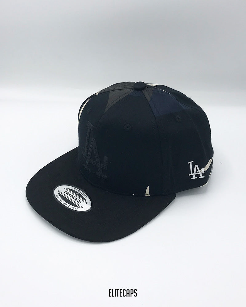Black LA Camo Snapback Cap - C0318