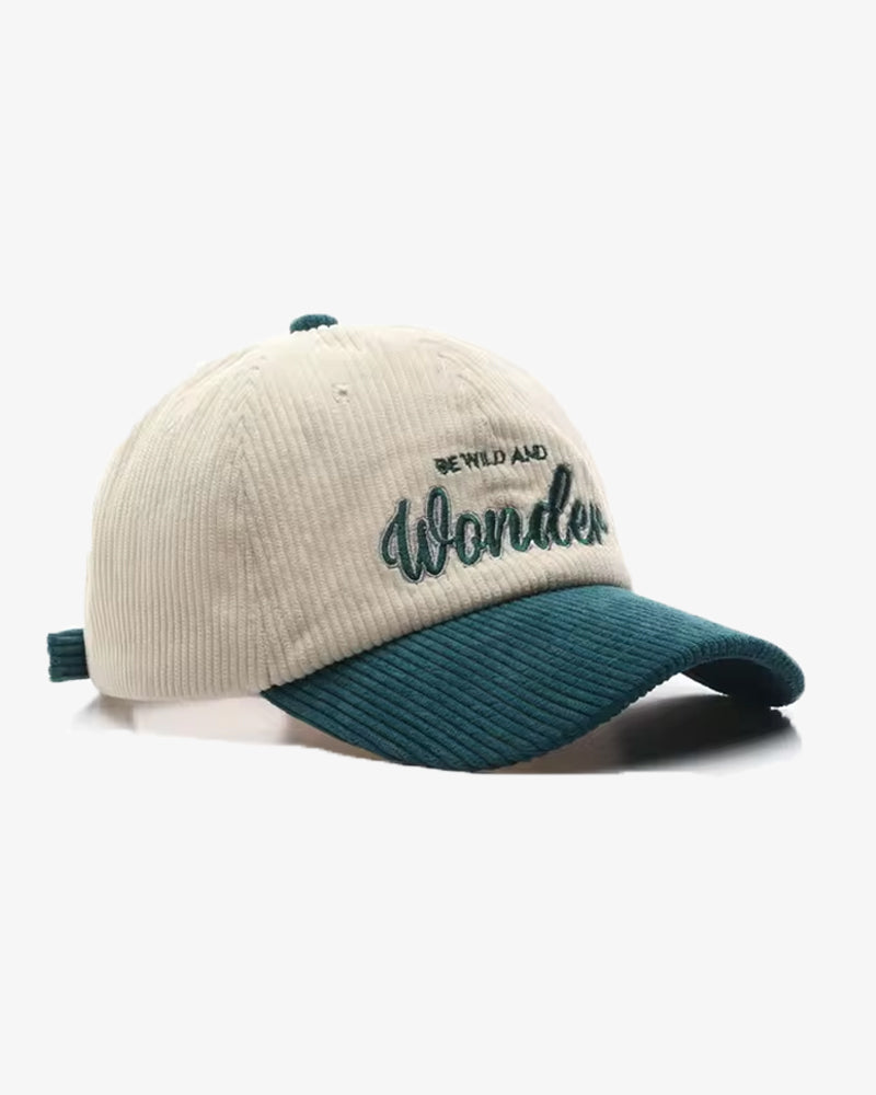 Green Wonder Embroidered Corduroy Cap - C0166