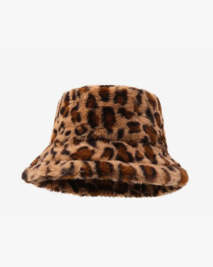 Soft Leopard Versatile Warm Bucket Hat - H0101