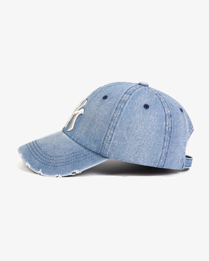 NY Embroidered Blue Denim Cap - C0135