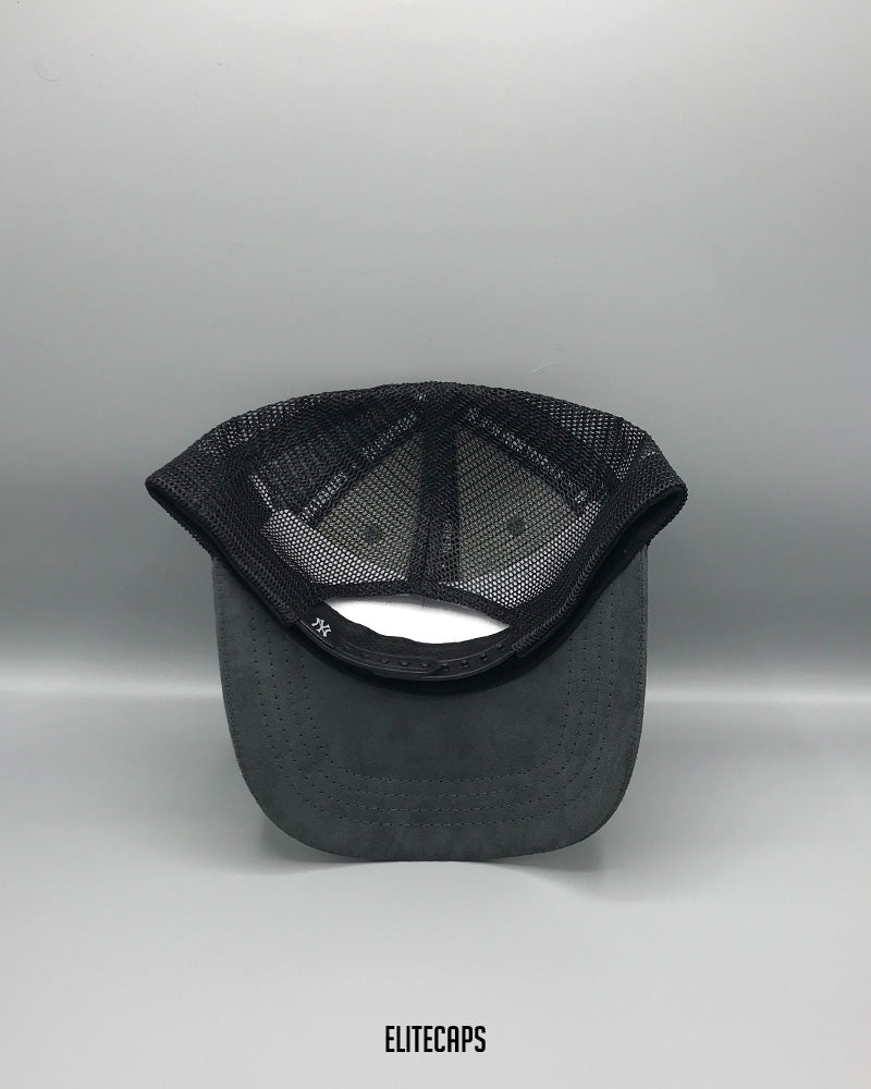 NY Dark Grey Suede Mesh Trucker - C0389