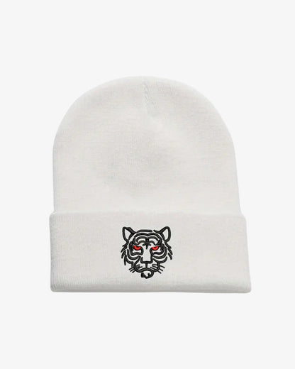 Tiger Embroidered Soft Knit Beanie - B0118