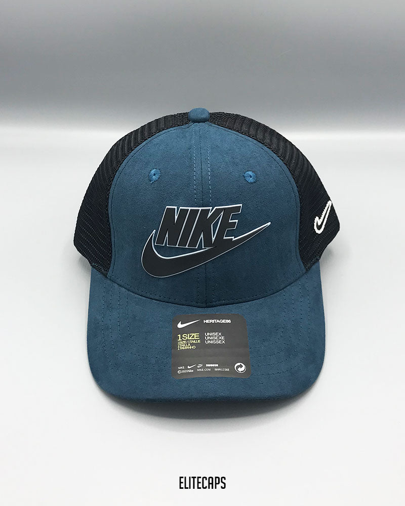 NKE Suede Mesh Swoosh Trucker Cap - C0404