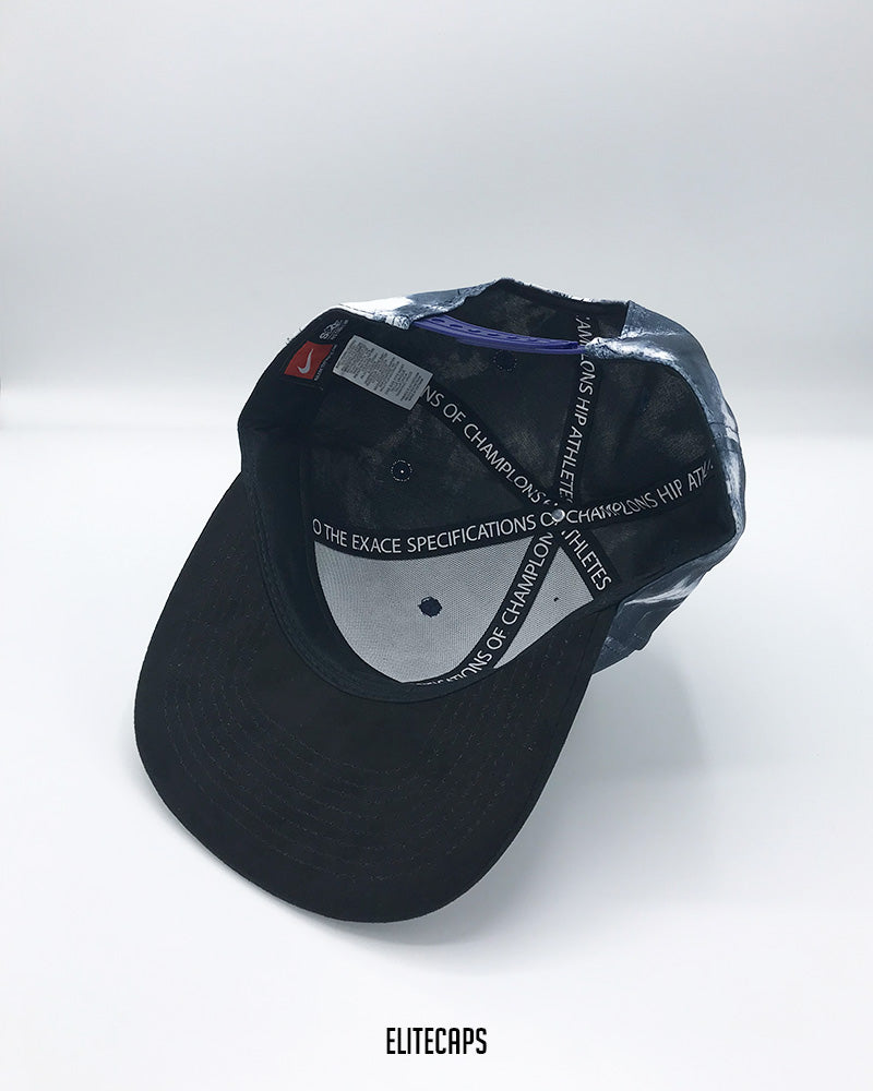 NK Black & White Tie-Dye Snapback Cap - C0323