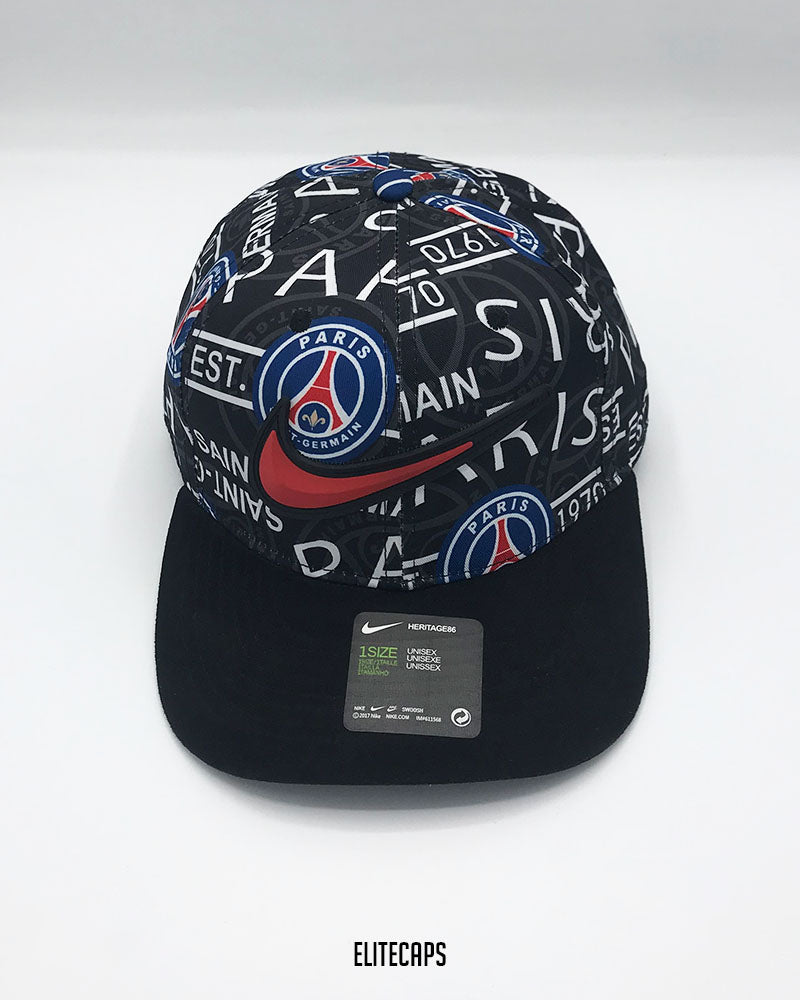 Red NKE PSG Black Snapback Cap - C0465
