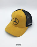 Yellow Mercedes Suede Trucker Cap - C0686