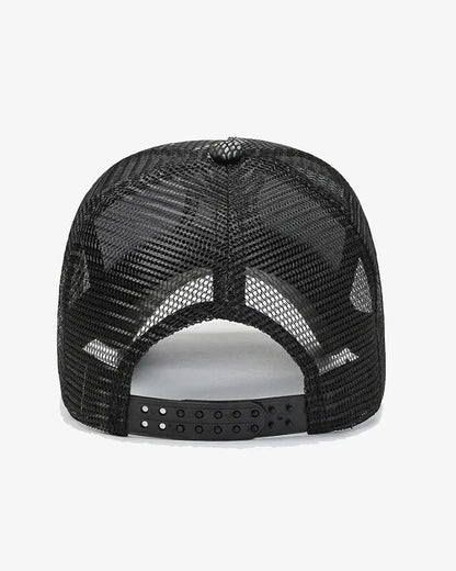 Black & Red NY Embroidered Mesh Cap - C0155