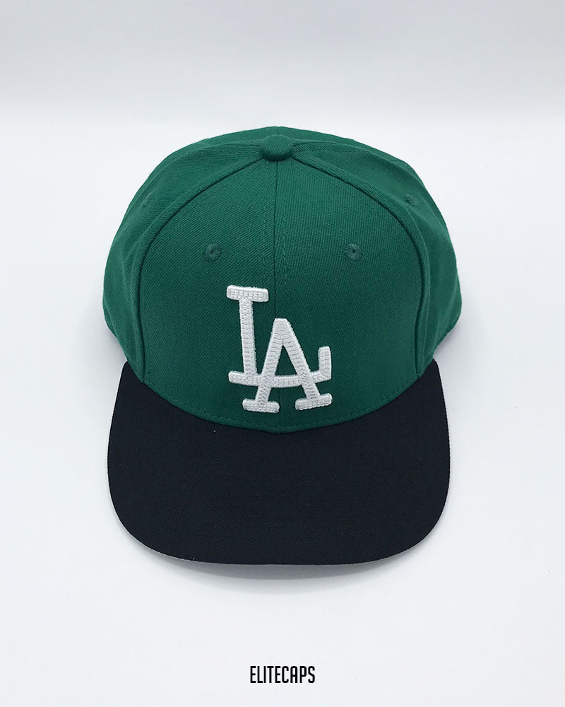 LA MLB Green Two-Tone Snapback Cap - C0599