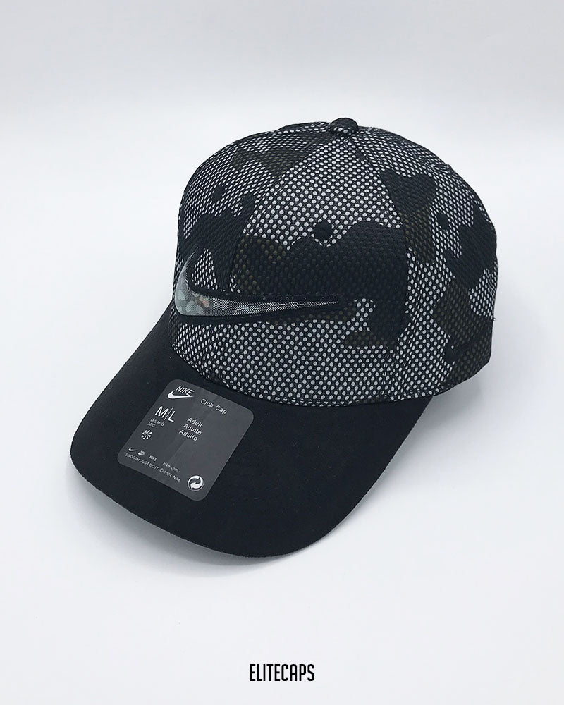 NKE Black Contrast Camo Baseball Cap - C0538