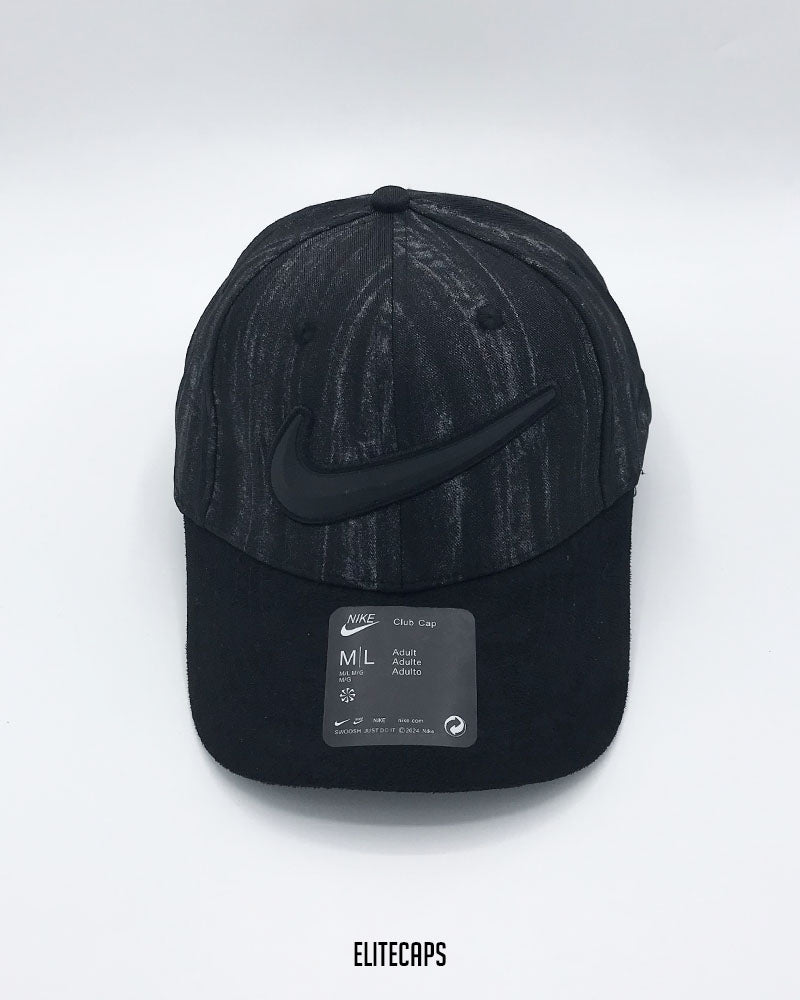 NKE Black Contrast Suede Baseball Cap - C0529