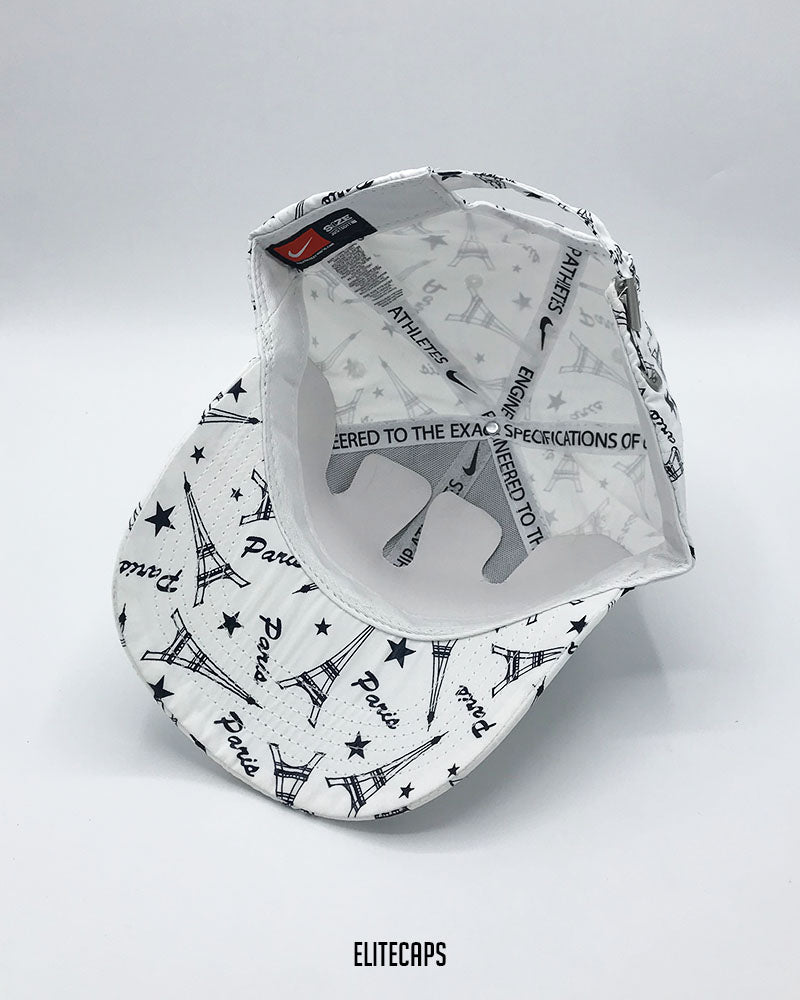 NKE White Paris Pattern Baseball Cap - C0606