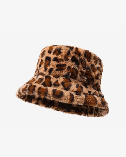 Soft Leopard Versatile Warm Bucket Hat - H0101