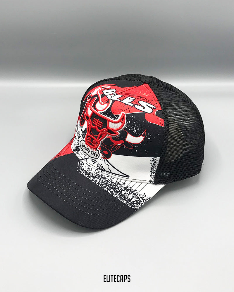 Red & Black Bull Embroidered  Trucker Cap - C0376
