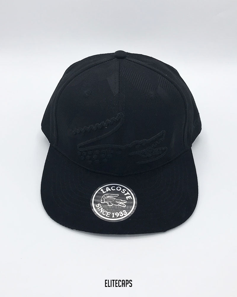 LACOSTTE Black Embroidered Snapback Cap - C0627
