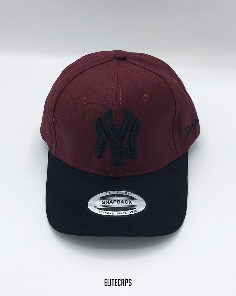 NY Maroon Two-Tone Baseball Cap - C0438