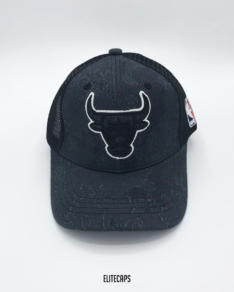 NBA Grey Bull Embroidered Trucker Cap - C0555