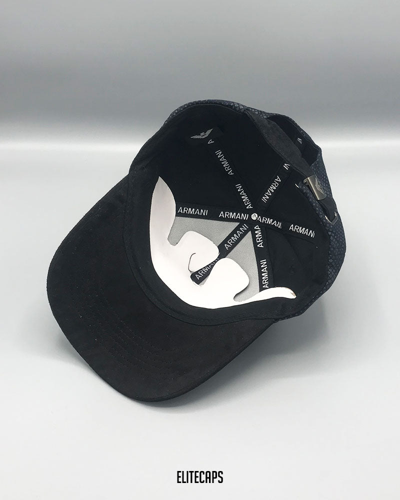 AR Black Navy Patterned Baseball Cap - C0425