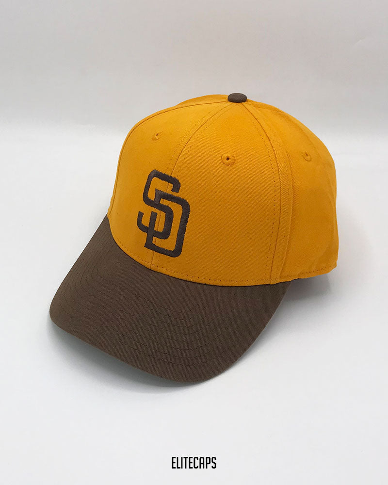 SD Orange & Brown Contrast Baseball Cap - C0436