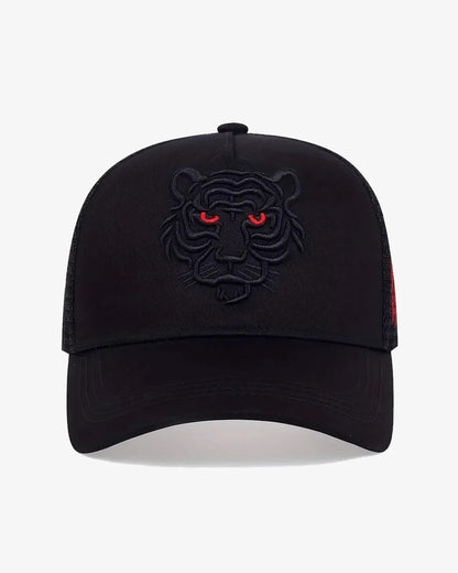 Black Tiger Embroidered Mesh Cap - C0156