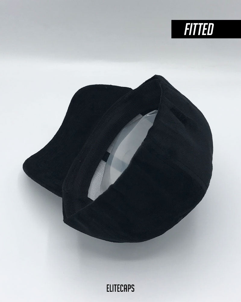Black Velvet Fitted Cap - C0430