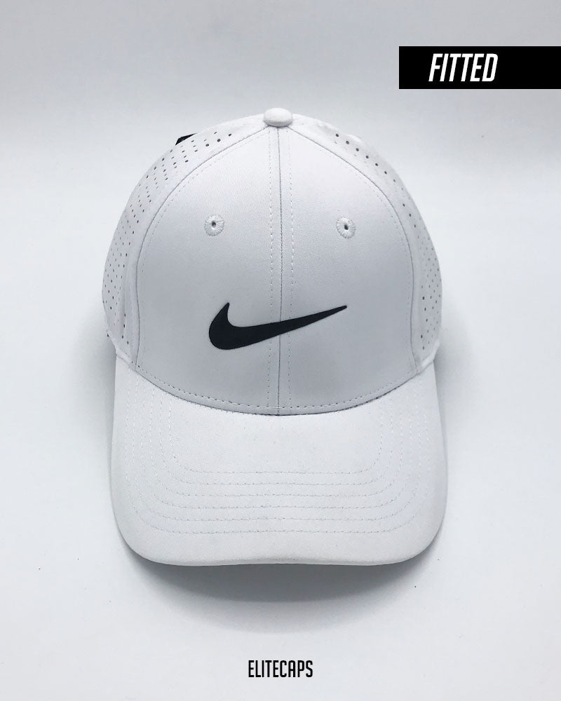 White NKE Sports Fitted Cap - C0545