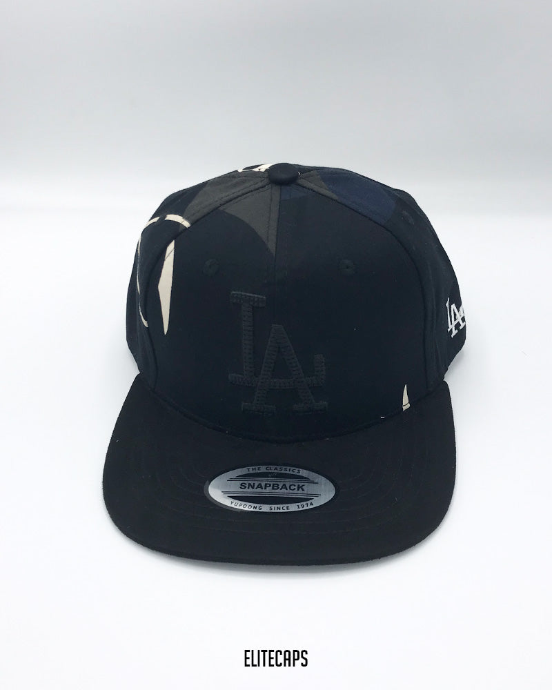 Black LA Camo Snapback Cap - C0318