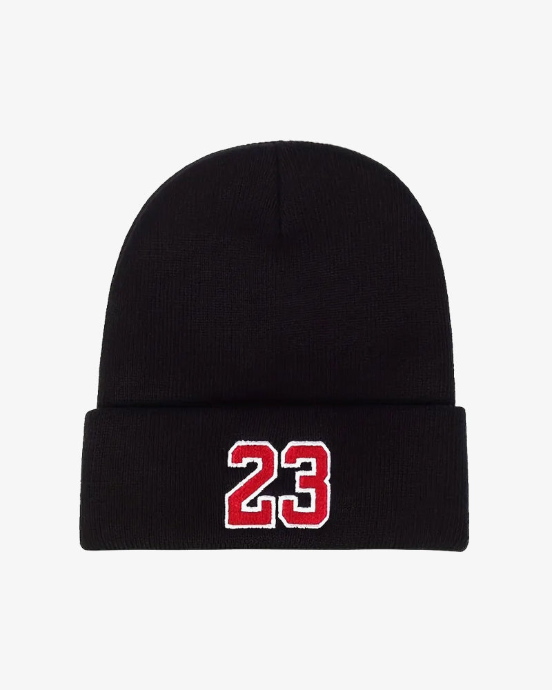 Black Embroidered Beanie - B0104