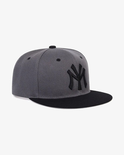 NY Grey Embroidered Hip-Hop Snapback Cap - C0106