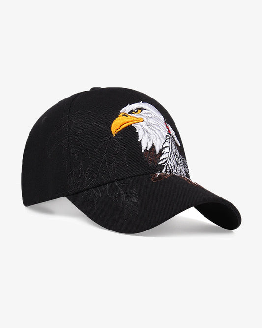 Eagle Embroidered Black Cap - C0152