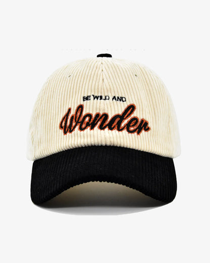 Black Wonder Embroidered Corduroy Cap - C0115