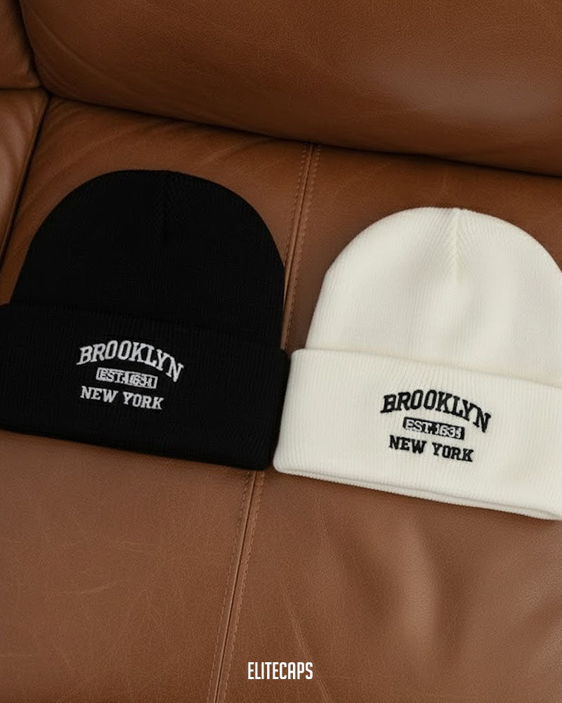 NY Brooklyn Embroidered Soft Beanie - B0140