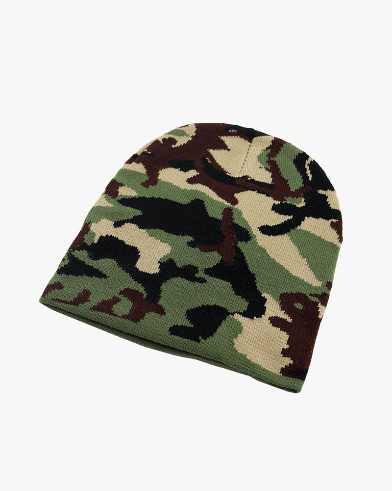 Green Camouflage Knit Beanie - B0124