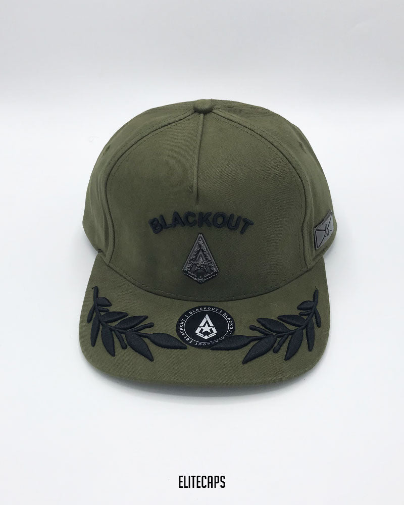 Army Green Captain BKT Snapback Cap - C0619