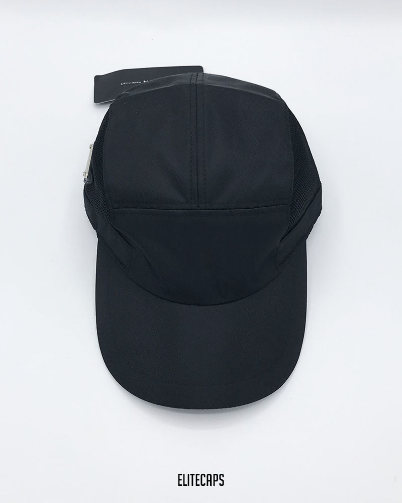 PRADA Black Mesh-Panel Baseball Cap - C0625