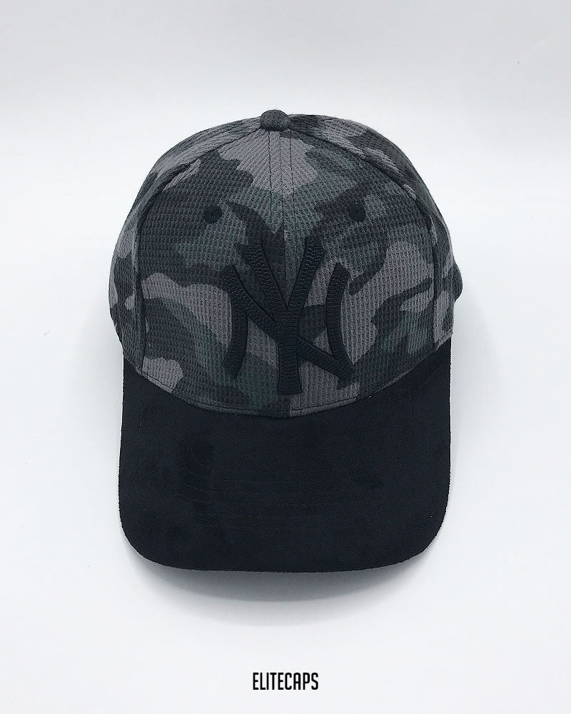NY Grey Camouflage Two-Tone Baseball Cap - C0534