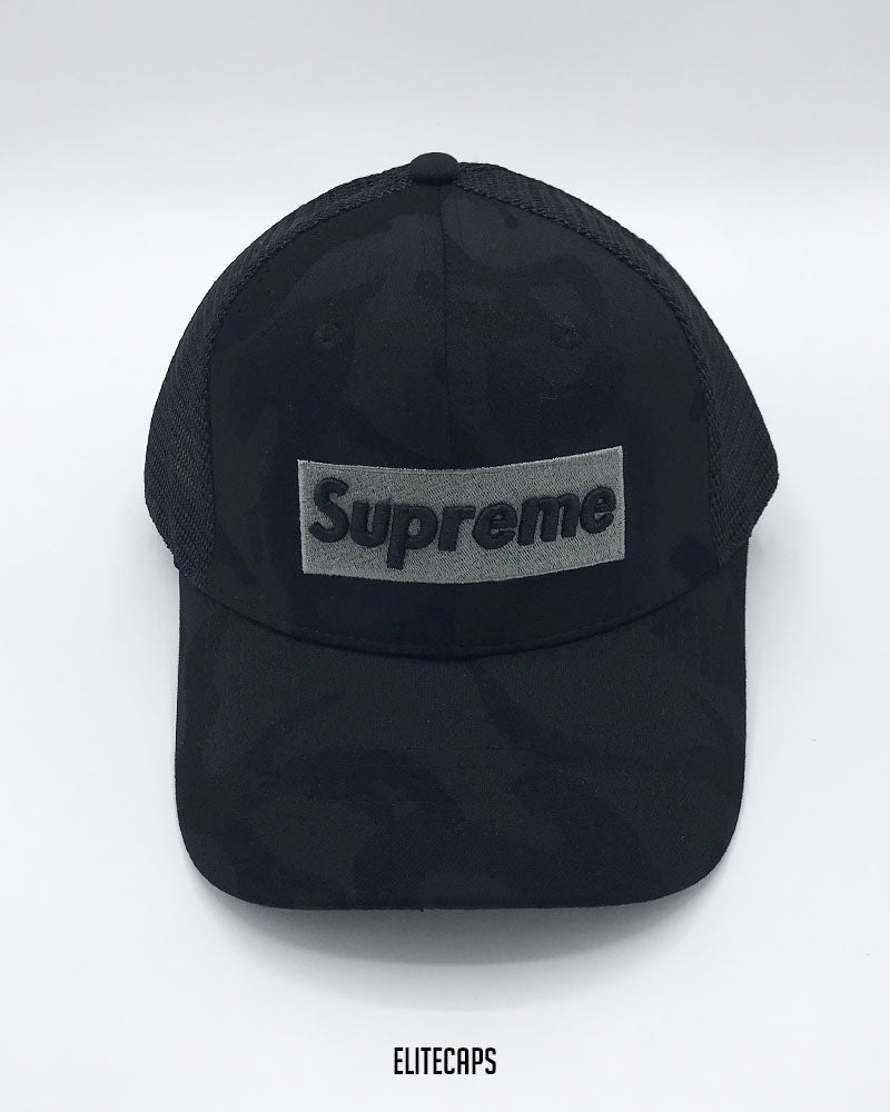 Supreme Black Camo Embroidered Trucker Cap - C0608
