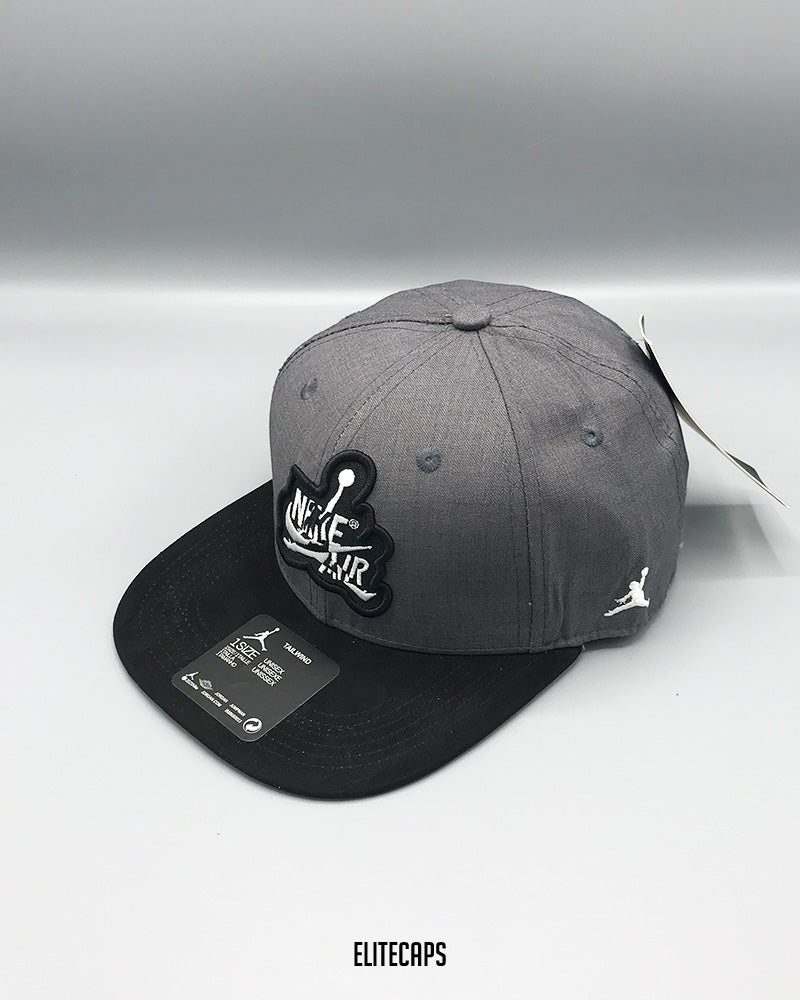 JDN Grey Black Nike Air Snapback Cap - C0419