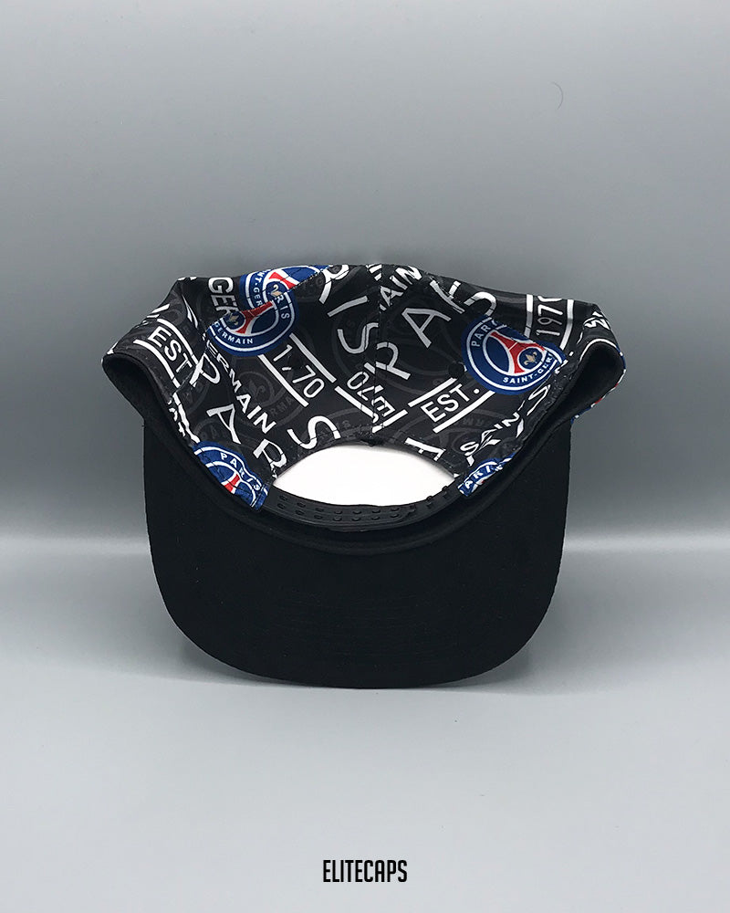 NK PSG Black Allover Print Snapback Cap - C0417
