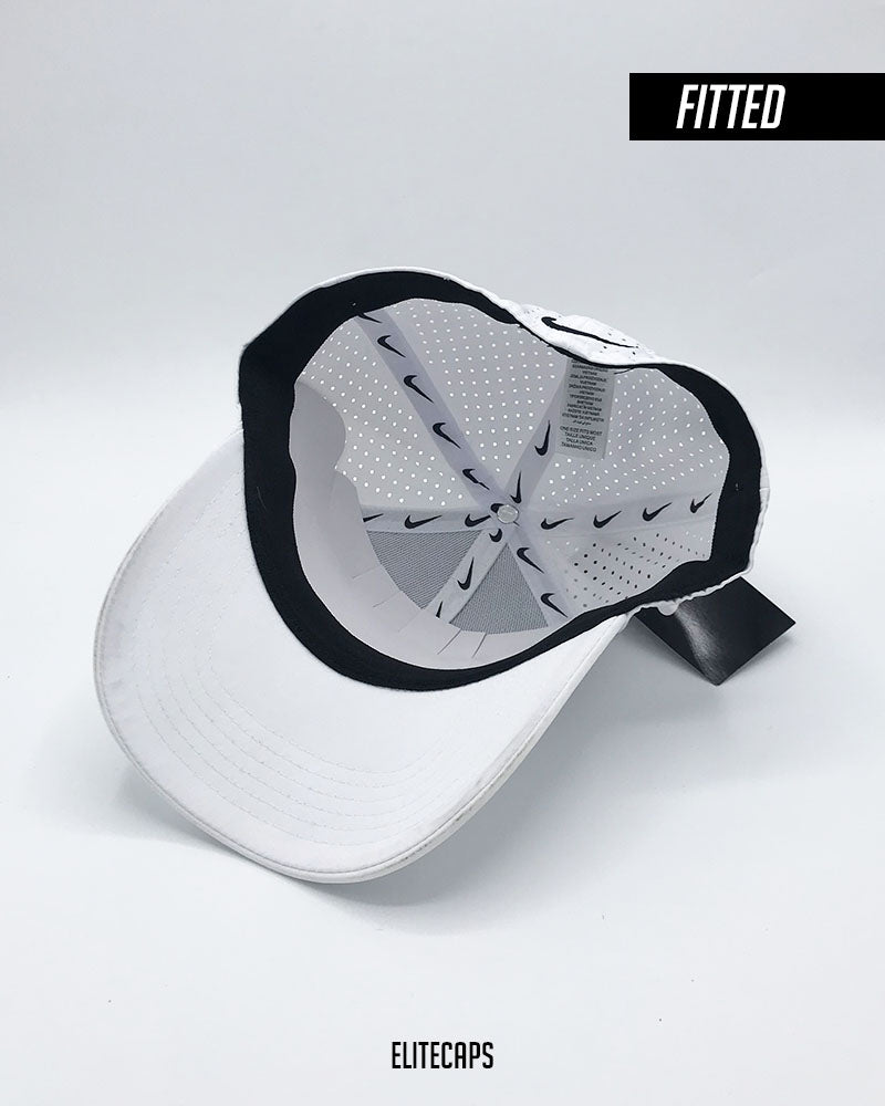 White NKE Sports Fitted Cap - C0545
