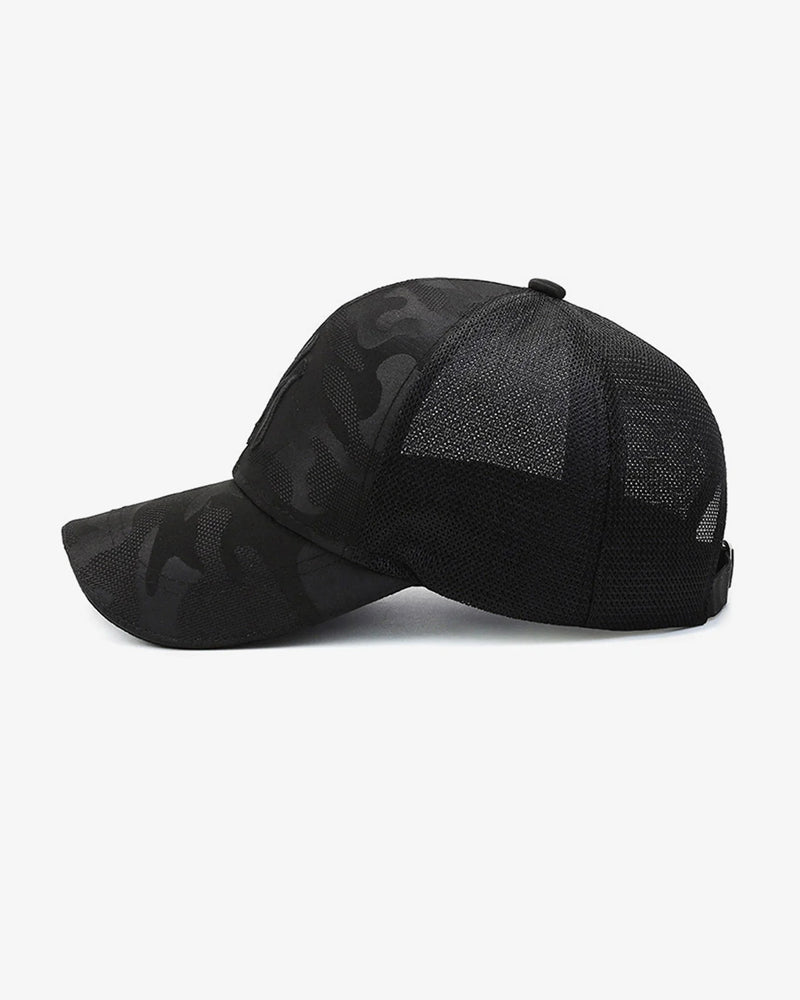 Black Camo NY Embroidered Mesh Cap - C0175