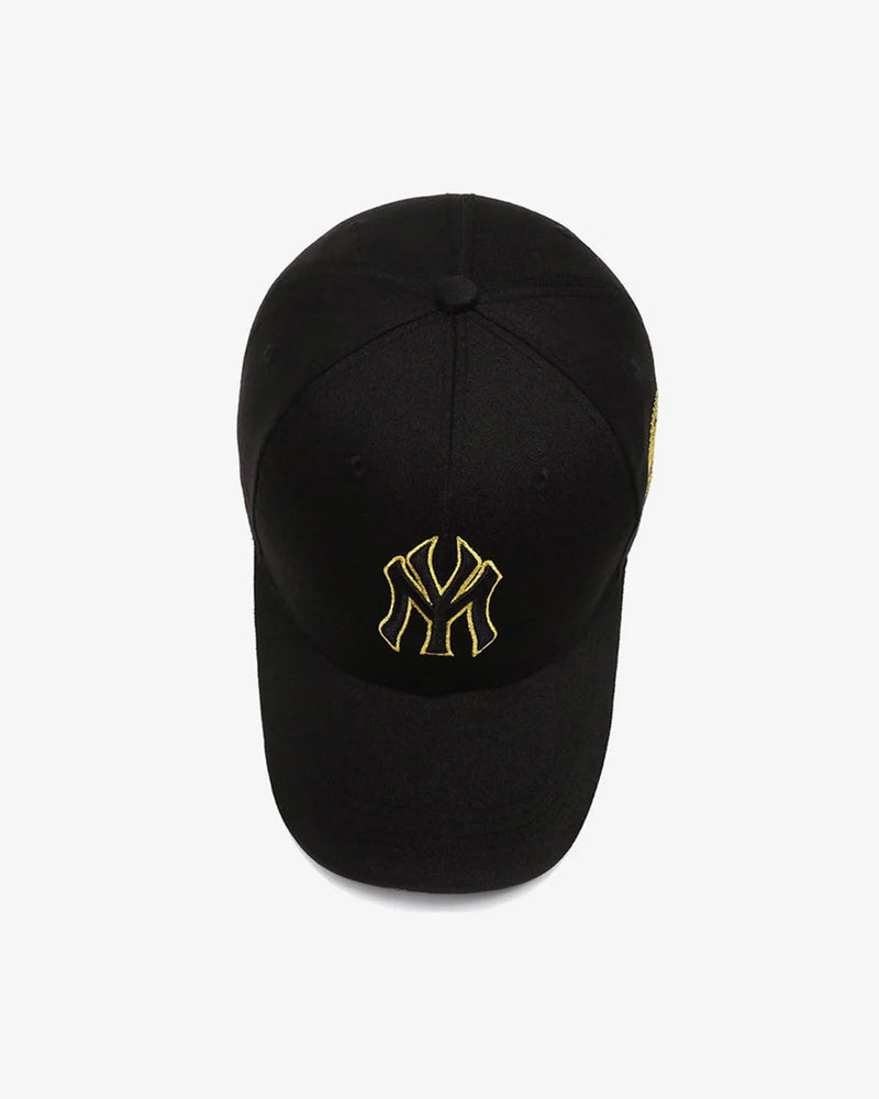 NY Black & Yellow Contrast Embroidered Cap - C0169