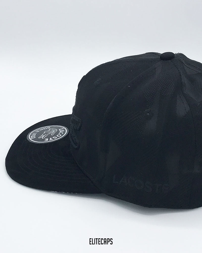 LACOSTTE Black Embroidered Snapback Cap - C0627