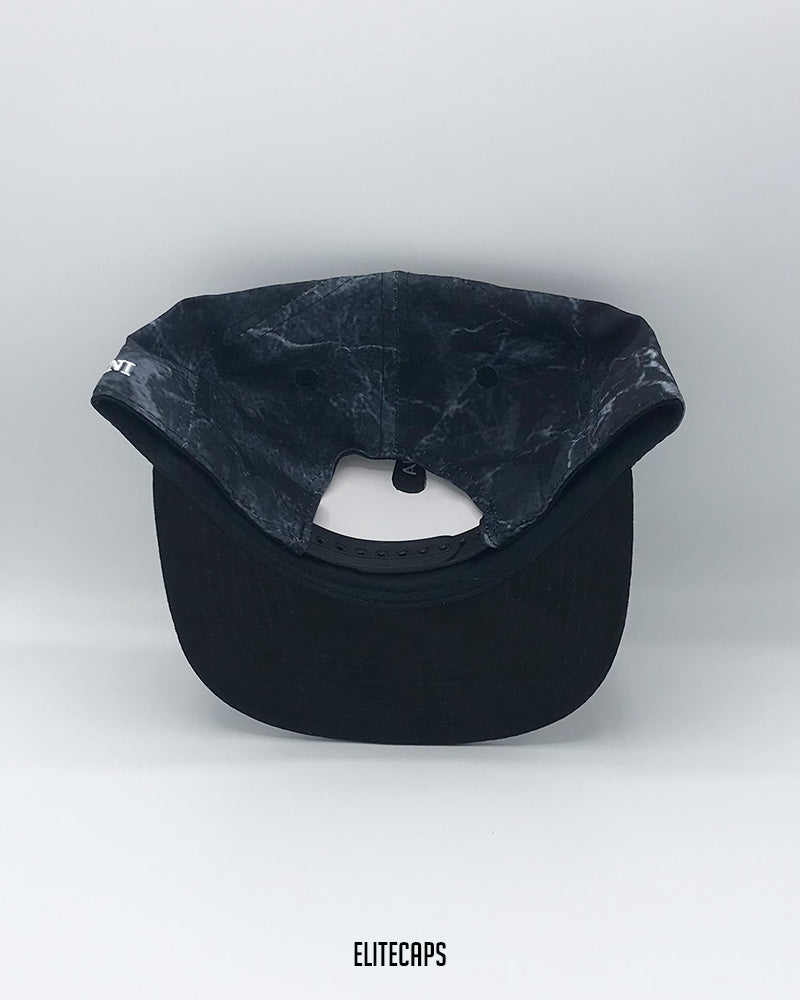 Black AR Marble Snapback Cap - C0317