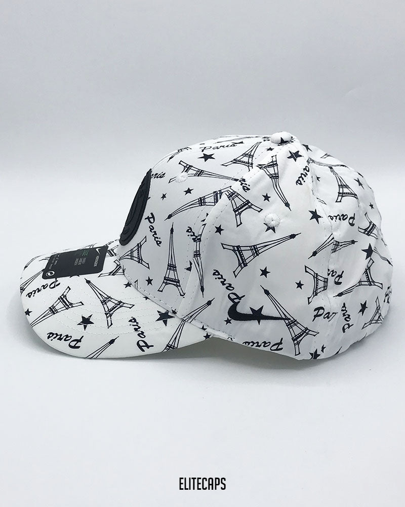 NKE White Paris Pattern Baseball Cap - C0606
