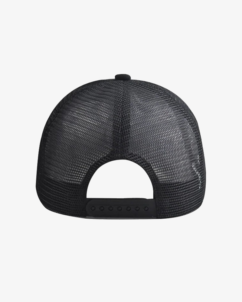 Black & White Royal Velvet Trucker Cap - C0141