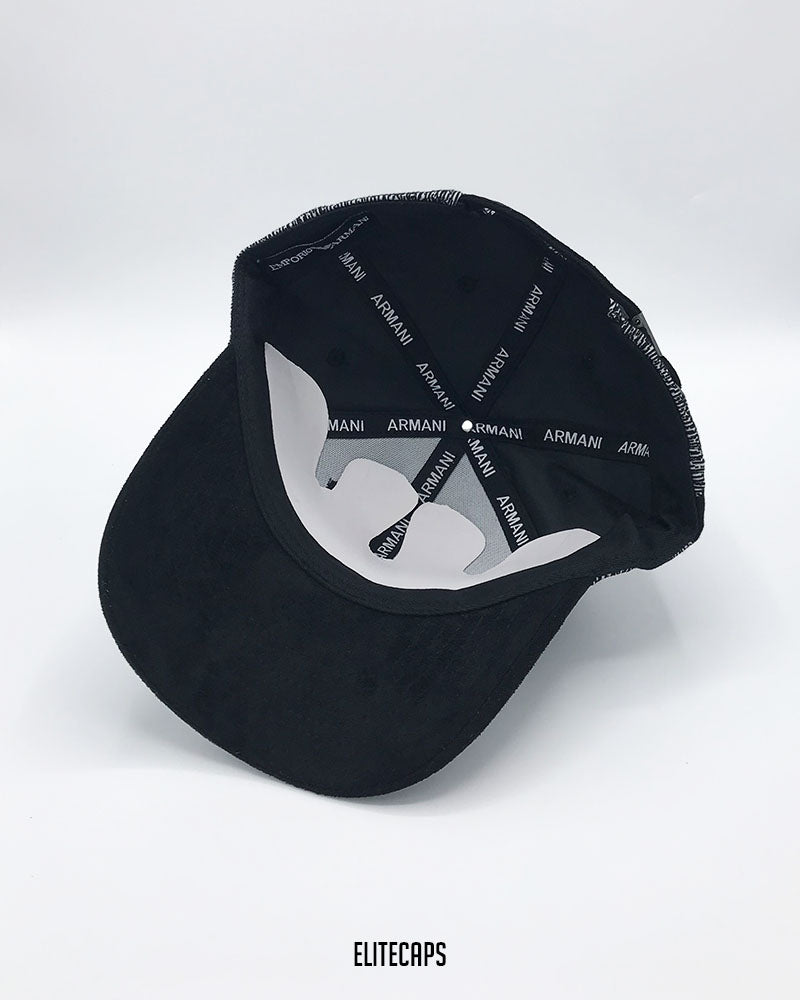 AR Black Two-Tone Suede Baseball Cap - C0692