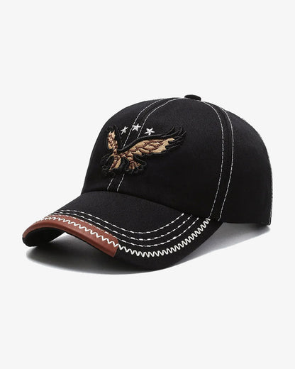 Eagle Embroidered Black Cap - C0127