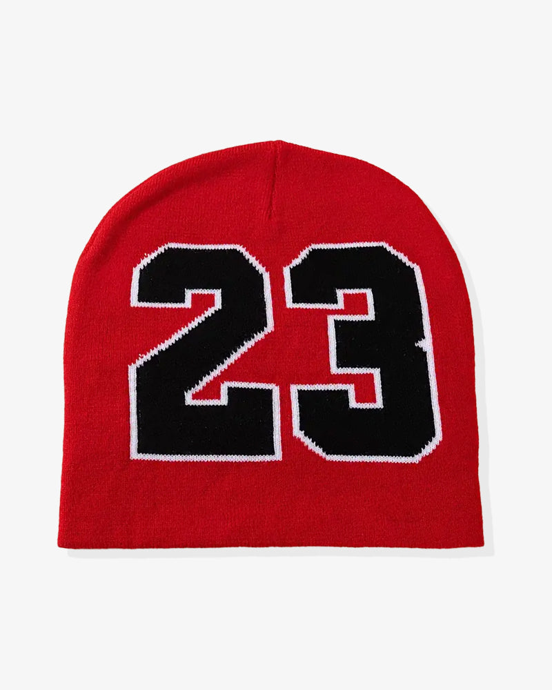 Red 23 Pullover Knitted Beanie - B0109